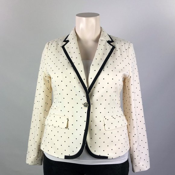 Merona Cream Polka Dot Blazer Size XL